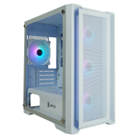 XJOGOS M211WH 4 RGB FAN MESH FULL TEMPERED GLASS WHITE ATX GAMING COMPUTER CASE